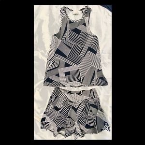 Mini Ava Sky racer back top w matching shorts set